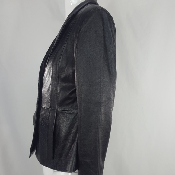 VENUS black leather jacket Small - Picture 6 of 8